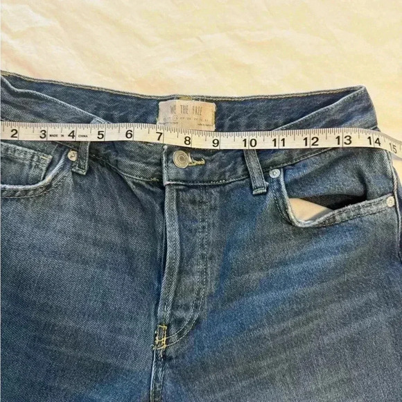 We The Free People Jeans Women Size 26 Straight Leg Distressed Hem Button Fly - Picture 7 of 12